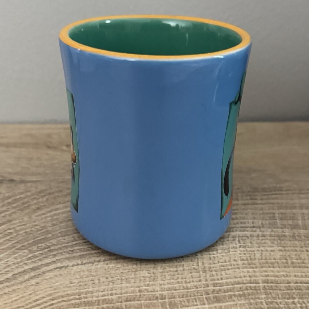 Disney Goofy Blue Green Coffee Mug Tea Cup Double Sided Vintage Disney World - Picture 7 of 9